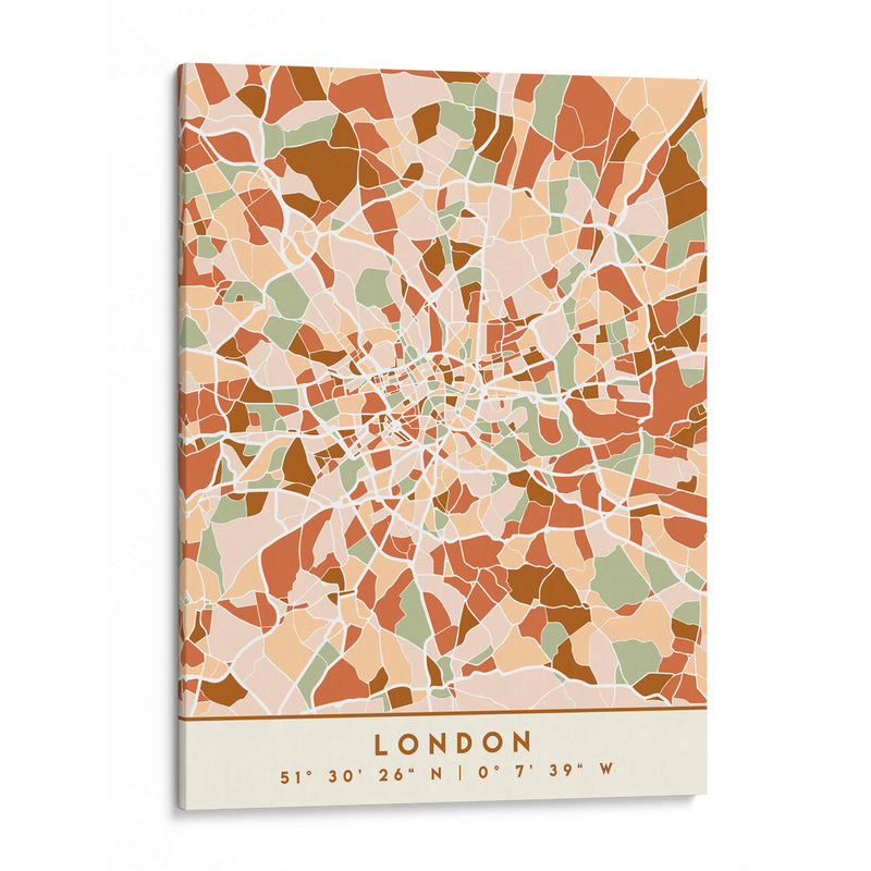 Londres, Mapas negros Tonos tierra 41 - Emiliano Deificus | Cuadro decorativo de Canvas Lab