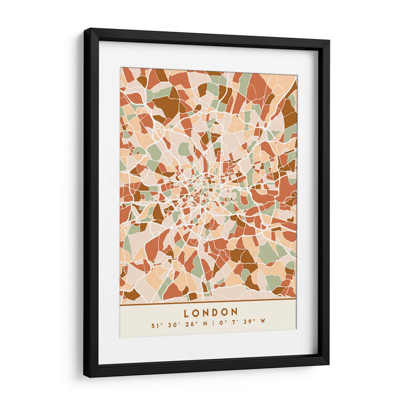 Londres, Mapas negros Tonos tierra 41 - Emiliano Deificus | Cuadro decorativo de Canvas Lab