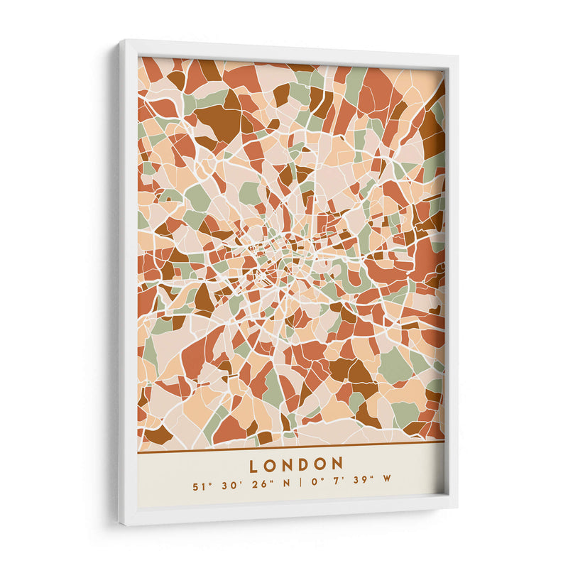 Londres, Mapas negros Tonos tierra 41 - Emiliano Deificus | Cuadro decorativo de Canvas Lab