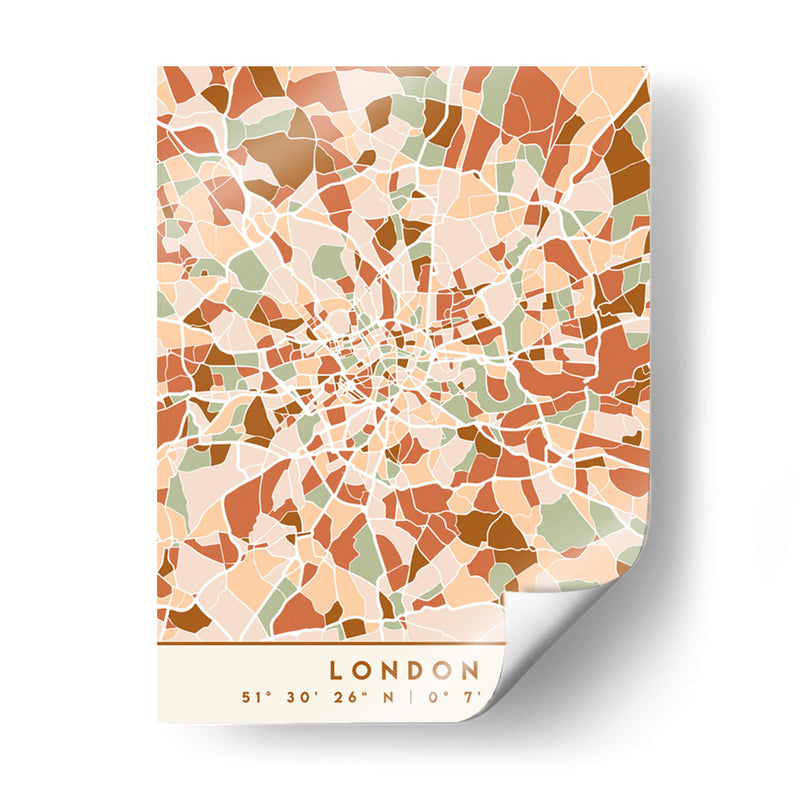 Londres, Mapas negros Tonos tierra 41 - Emiliano Deificus | Cuadro decorativo de Canvas Lab