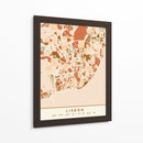 Lisboa, Mapas negros Tonos tierra 39 - Emiliano Deificus | Cuadro decorativo de Canvas Lab
