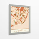 Lisboa, Mapas negros Tonos tierra 39 - Emiliano Deificus | Cuadro decorativo de Canvas Lab