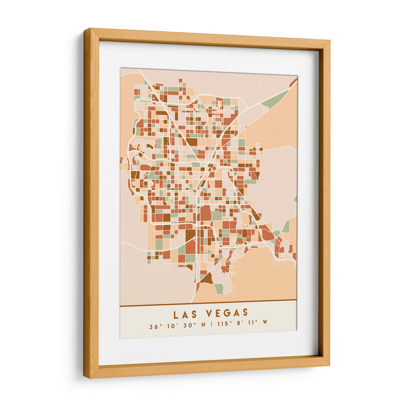 Las Vegas, Mapas negros Tonos tierra 38 - Emiliano Deificus | Cuadro decorativo de Canvas Lab