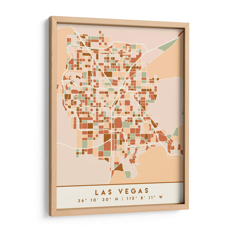 Las Vegas, Mapas negros Tonos tierra 38 - Emiliano Deificus | Cuadro decorativo de Canvas Lab