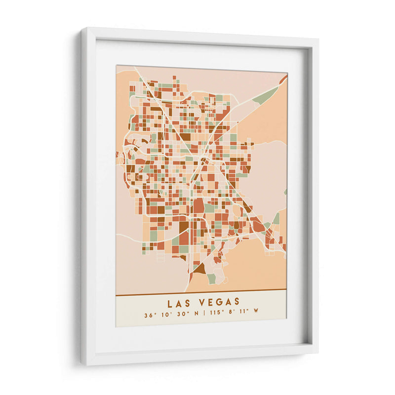 Las Vegas, Mapas negros Tonos tierra 38 - Emiliano Deificus | Cuadro decorativo de Canvas Lab