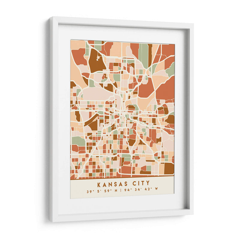 Kansas City, Mapas negros Tonos tierra 36 - Emiliano Deificus | Cuadro decorativo de Canvas Lab