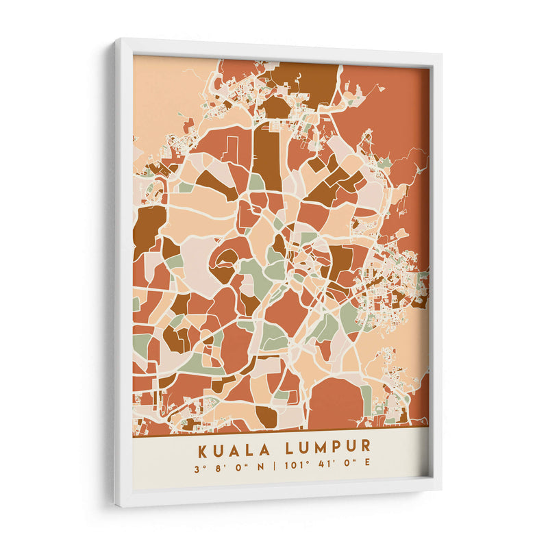 Kuala Lumpur, Mapas negros Tonos tierra 37 - Emiliano Deificus | Cuadro decorativo de Canvas Lab