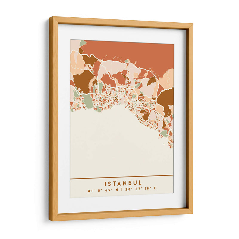 Estanbul, Mapas Negros Tonos Tierra 35 - Emiliano Deificus | Cuadro decorativo de Canvas Lab