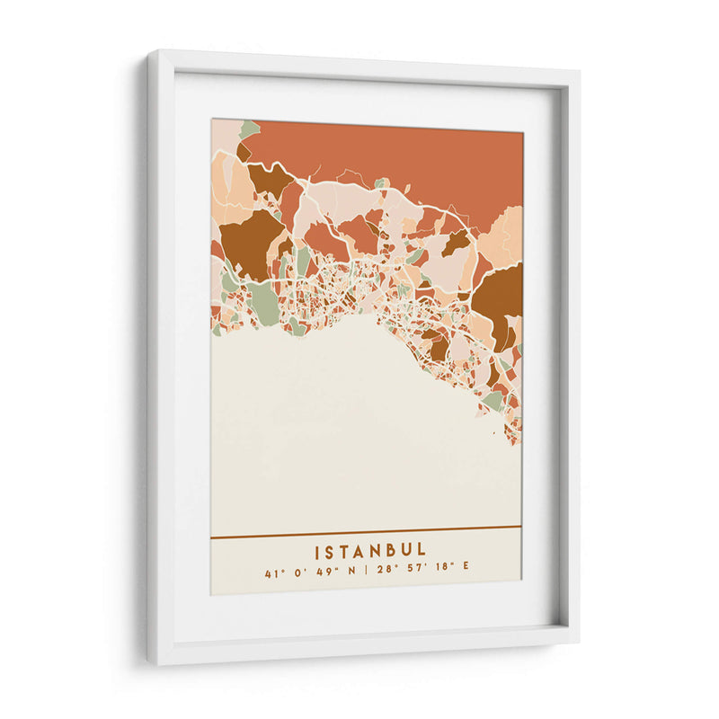 Estanbul, Mapas Negros Tonos Tierra 35 - Emiliano Deificus | Cuadro decorativo de Canvas Lab