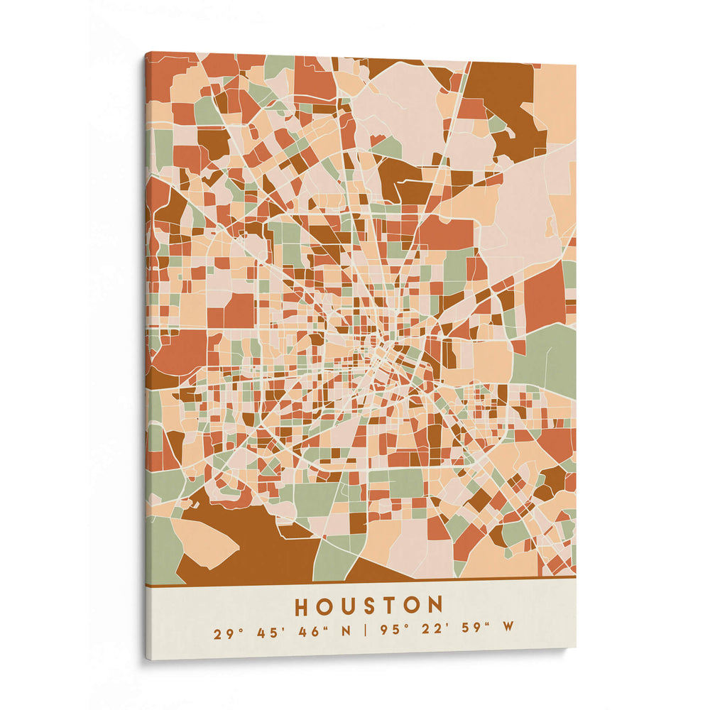 Houston, Mapas negros Tonos tierra 34 - Emiliano Deificus | Cuadro decorativo de Canvas Lab