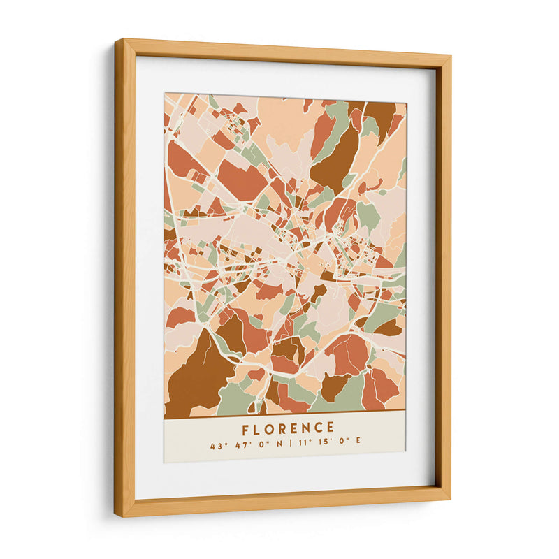 Florencia, Mapas Negros Tonos Tierra 30 - Emiliano Deificus | Cuadro decorativo de Canvas Lab