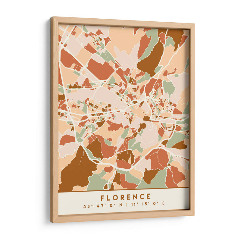 Florencia, Mapas Negros Tonos Tierra 30 - Emiliano Deificus | Cuadro decorativo de Canvas Lab