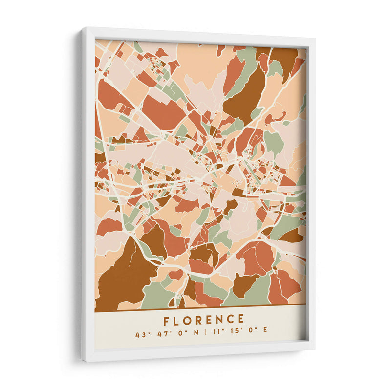 Florencia, Mapas Negros Tonos Tierra 30 - Emiliano Deificus | Cuadro decorativo de Canvas Lab