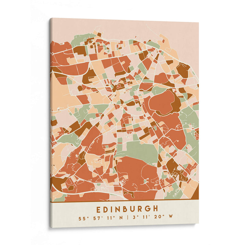 Edinburgh, Mapas negros Tonos tierra 29 - Emiliano Deificus | Cuadro decorativo de Canvas Lab