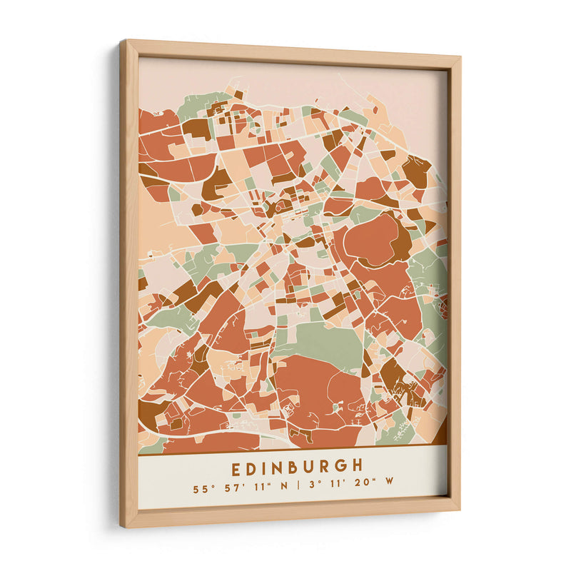 Edinburgh, Mapas negros Tonos tierra 29 - Emiliano Deificus | Cuadro decorativo de Canvas Lab