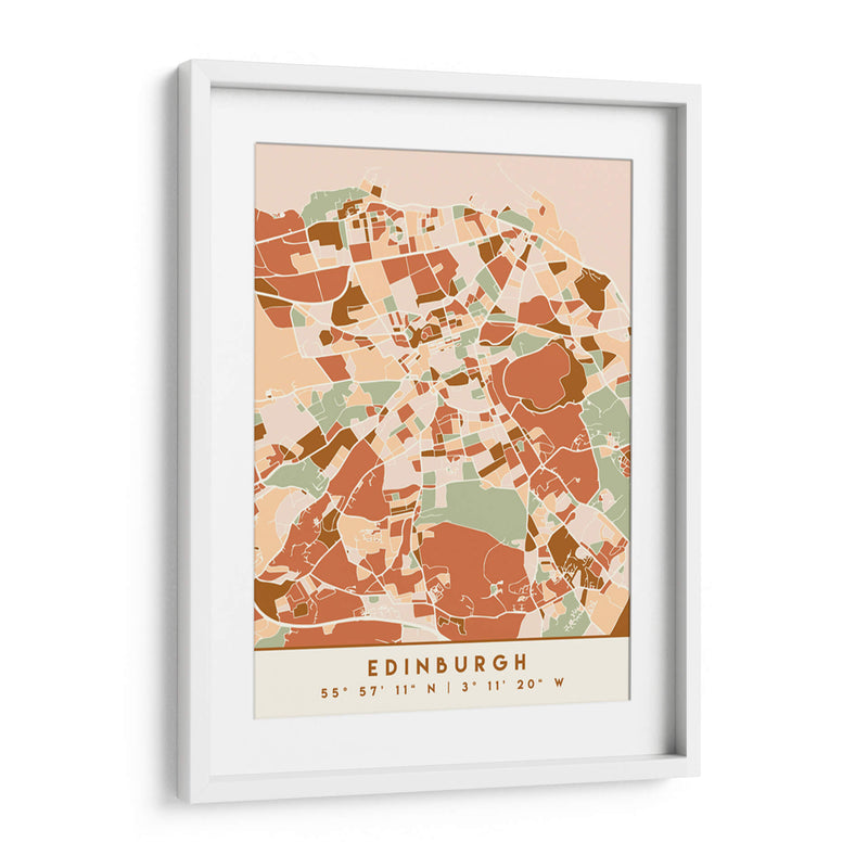 Edinburgh, Mapas negros Tonos tierra 29 - Emiliano Deificus | Cuadro decorativo de Canvas Lab