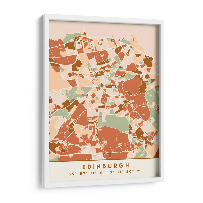 Edinburgh, Mapas negros Tonos tierra 29 - Emiliano Deificus | Cuadro decorativo de Canvas Lab