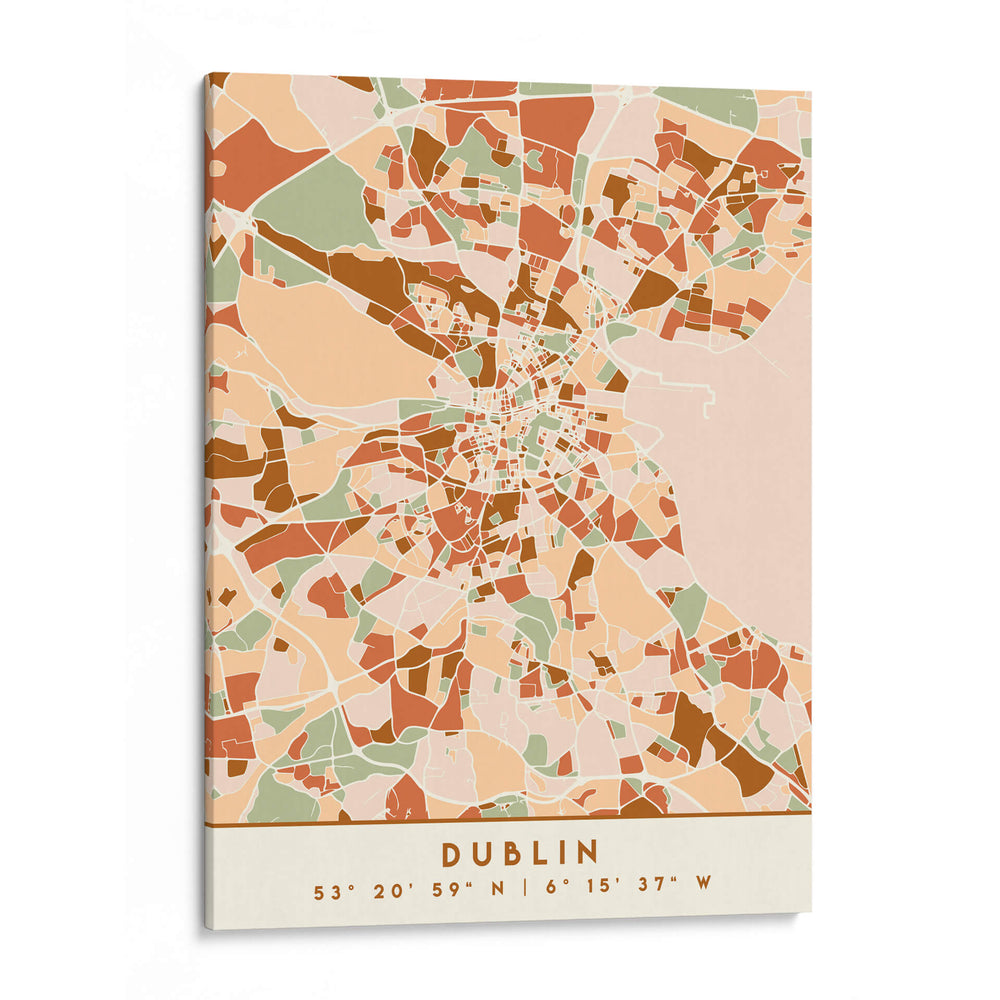 Dublin, Mapas negros Tonos tierra 28 - Emiliano Deificus | Cuadro decorativo de Canvas Lab