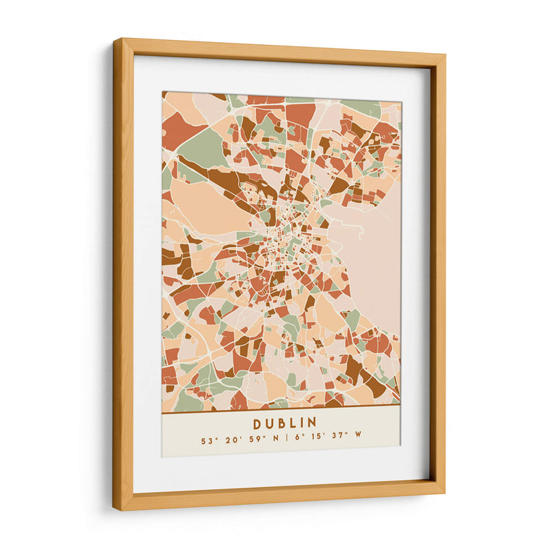 Dublin, Mapas negros Tonos tierra 28 - Emiliano Deificus | Cuadro decorativo de Canvas Lab