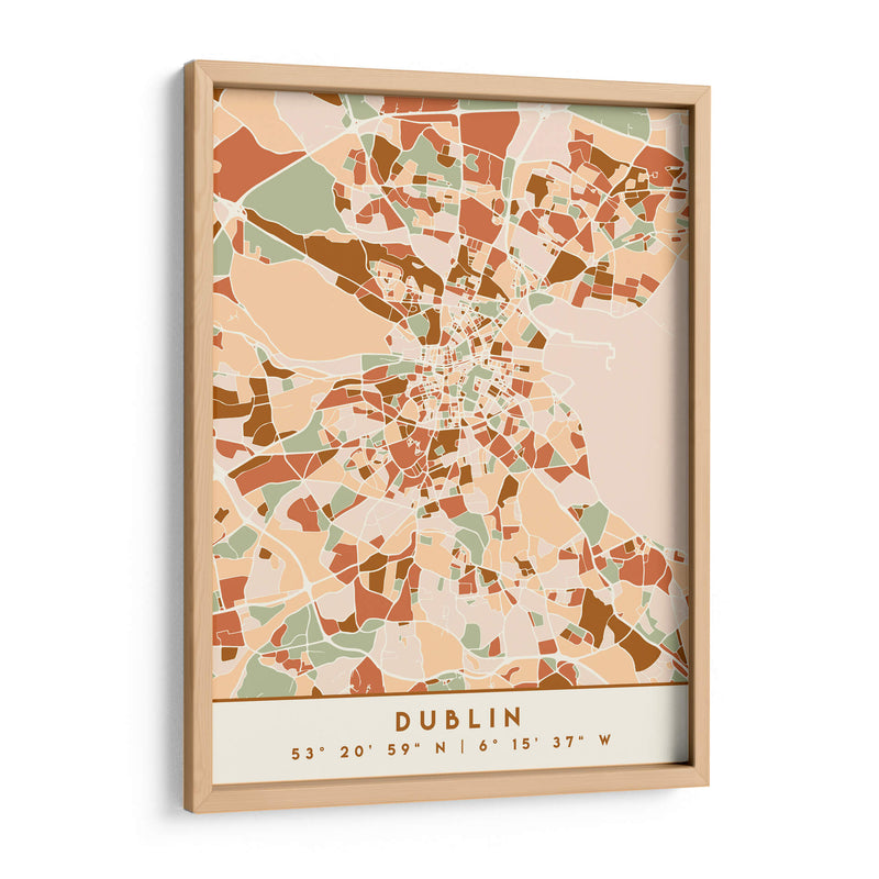 Dublin, Mapas negros Tonos tierra 28 - Emiliano Deificus | Cuadro decorativo de Canvas Lab