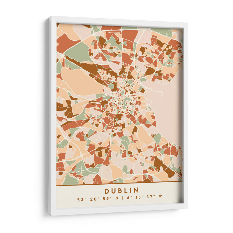 Dublin, Mapas negros Tonos tierra 28 - Emiliano Deificus | Cuadro decorativo de Canvas Lab