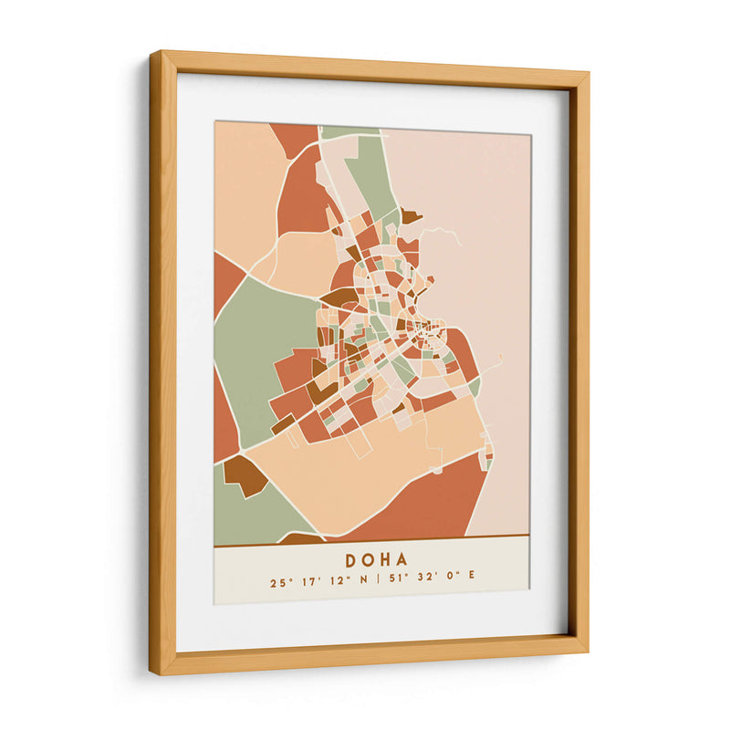 Doha, Mapas negros Tonos tierra 26 - Emiliano Deificus | Cuadro decorativo de Canvas Lab