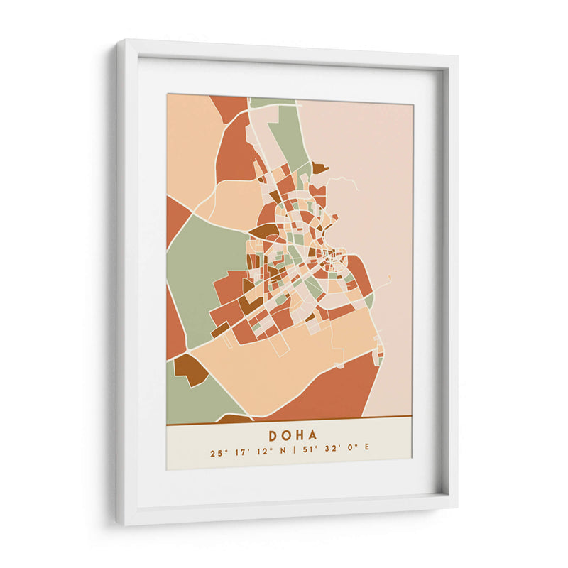 Doha, Mapas negros Tonos tierra 26 - Emiliano Deificus | Cuadro decorativo de Canvas Lab
