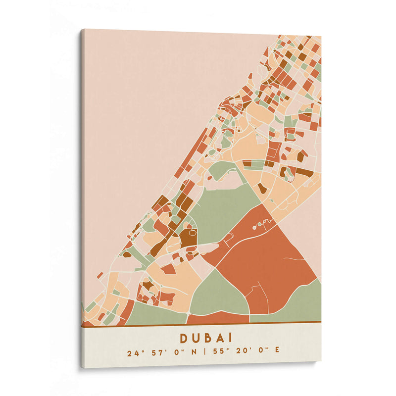 Dubai, Mapas negros Tonos tierra 27 - Emiliano Deificus | Cuadro decorativo de Canvas Lab