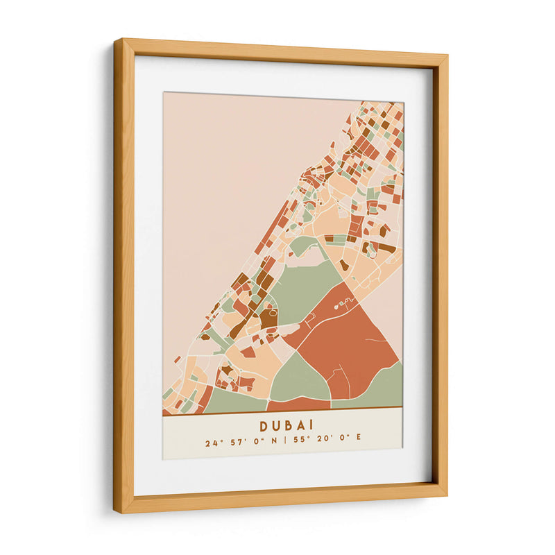 Dubai, Mapas negros Tonos tierra 27 - Emiliano Deificus | Cuadro decorativo de Canvas Lab