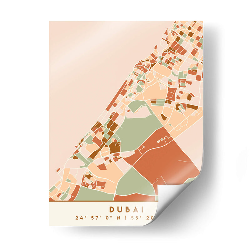 Dubai, Mapas negros Tonos tierra 27 - Emiliano Deificus | Cuadro decorativo de Canvas Lab