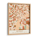 Detroit, Mapas negros Tonos tierra 25 - Emiliano Deificus | Cuadro decorativo de Canvas Lab