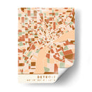 Detroit, Mapas negros Tonos tierra 25 - Emiliano Deificus | Cuadro decorativo de Canvas Lab