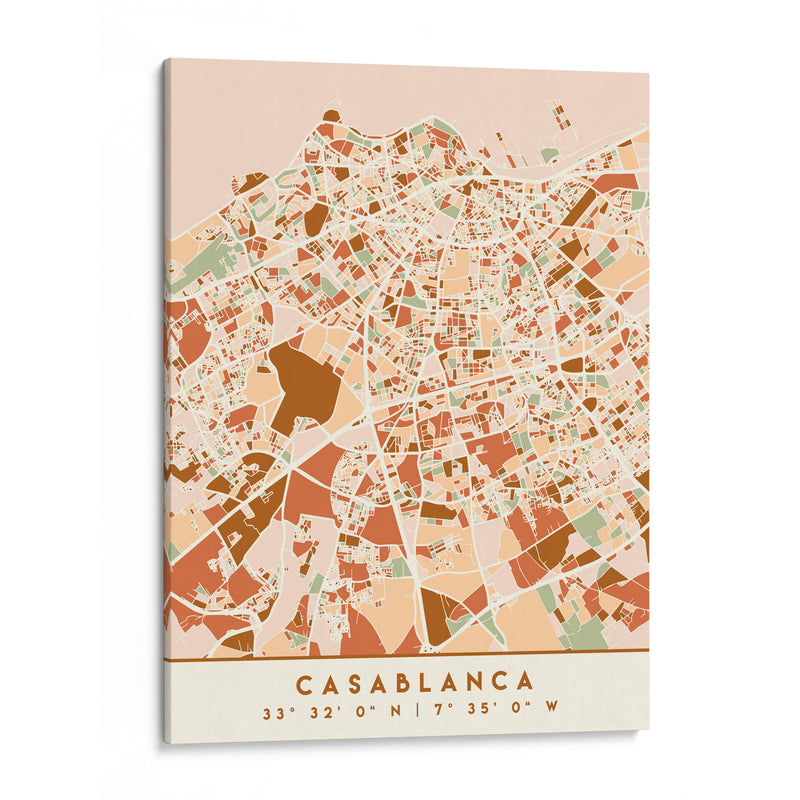 Casablanca, Mapas negros Tonos tierra 19 - Emiliano Deificus | Cuadro decorativo de Canvas Lab