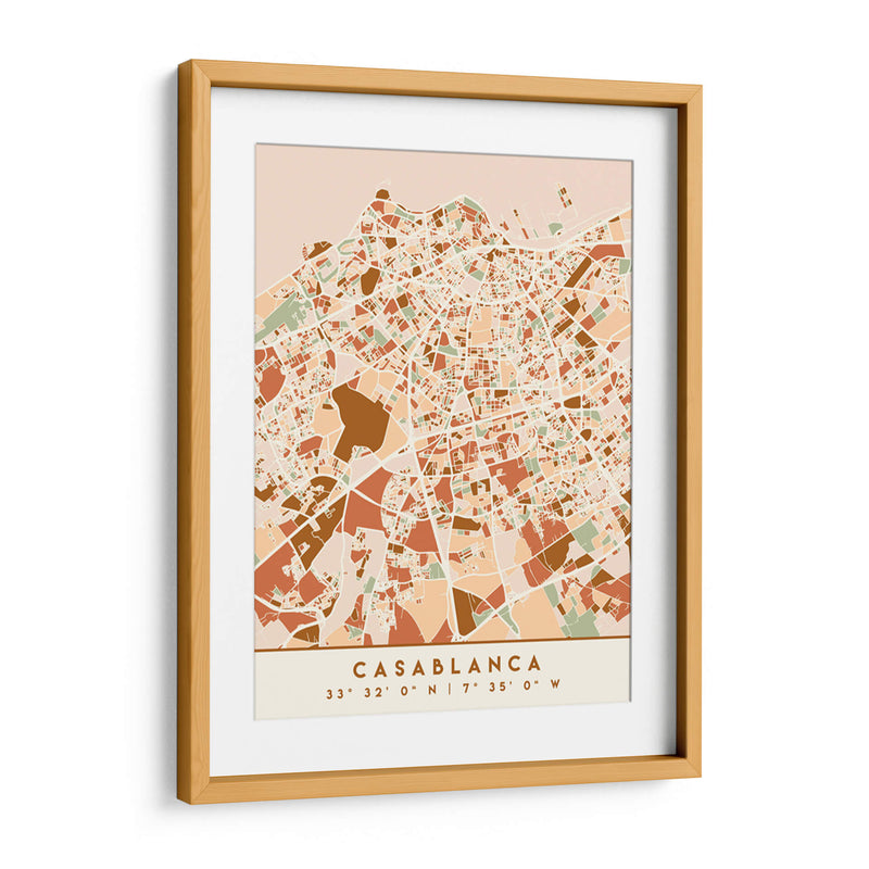 Casablanca, Mapas negros Tonos tierra 19 - Emiliano Deificus | Cuadro decorativo de Canvas Lab