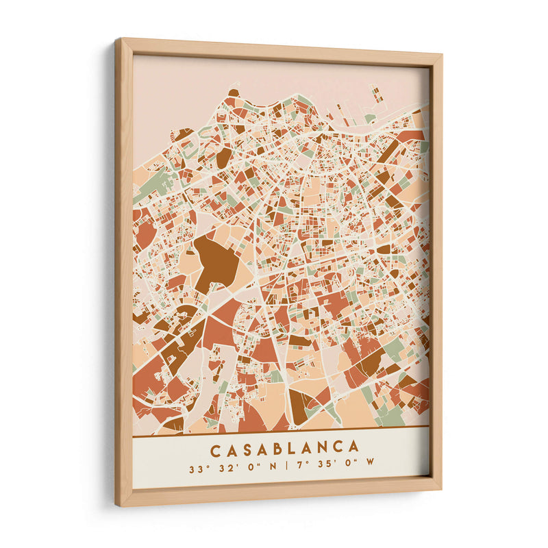 Casablanca, Mapas negros Tonos tierra 19 - Emiliano Deificus | Cuadro decorativo de Canvas Lab