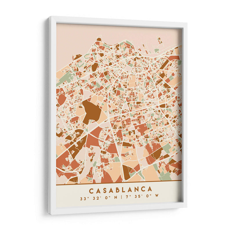 Casablanca, Mapas negros Tonos tierra 19 - Emiliano Deificus | Cuadro decorativo de Canvas Lab