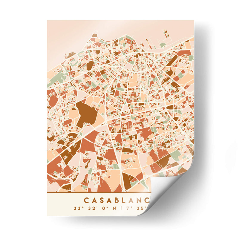 Casablanca, Mapas negros Tonos tierra 19 - Emiliano Deificus | Cuadro decorativo de Canvas Lab