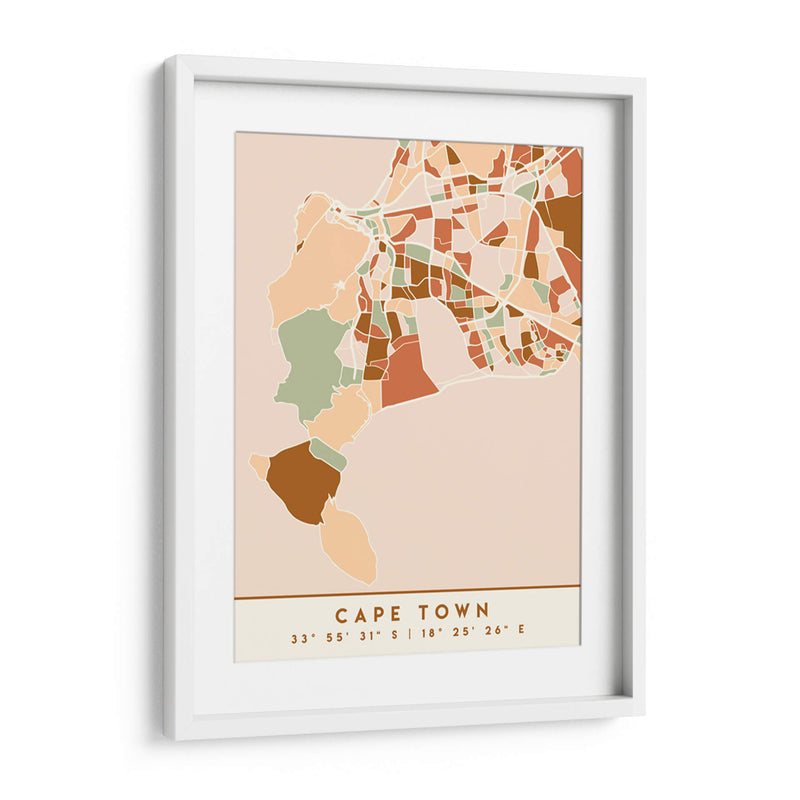 Cape Town, Mapas negros Tonos tierra 18 - Emiliano Deificus | Cuadro decorativo de Canvas Lab