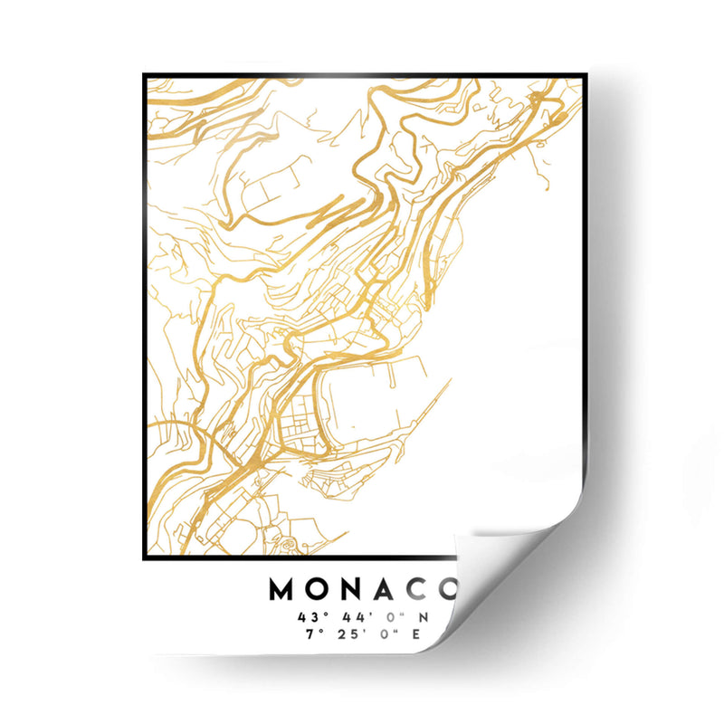 Monaco, 1 Mapas 57 - Emiliano Deificus | Cuadro decorativo de Canvas Lab