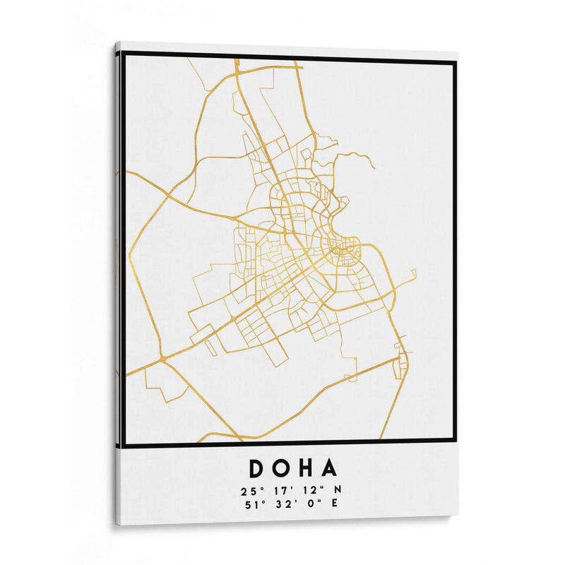 Doha, 1 Mapas 32 - Emiliano Deificus | Cuadro decorativo de Canvas Lab