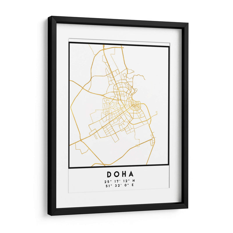 Doha, 1 Mapas 32 - Emiliano Deificus | Cuadro decorativo de Canvas Lab