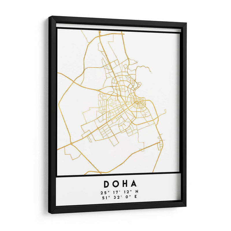 Doha, 1 Mapas 32 - Emiliano Deificus | Cuadro decorativo de Canvas Lab