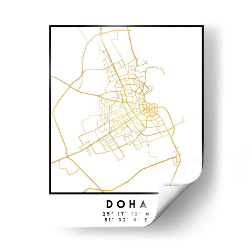Doha, 1 Mapas 32 - Emiliano Deificus | Cuadro decorativo de Canvas Lab