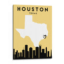 Houston, Texas - Mapas de amor de la ciudad 34 - Emiliano Deificus | Cuadro decorativo de Canvas Lab
