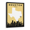 Houston, Texas - Mapas de amor de la ciudad 34 - Emiliano Deificus | Cuadro decorativo de Canvas Lab