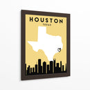 Houston, Texas - Mapas de amor de la ciudad 34 - Emiliano Deificus | Cuadro decorativo de Canvas Lab