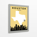 Houston, Texas - Mapas de amor de la ciudad 34 - Emiliano Deificus | Cuadro decorativo de Canvas Lab