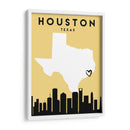 Houston, Texas - Mapas de amor de la ciudad 34 - Emiliano Deificus | Cuadro decorativo de Canvas Lab