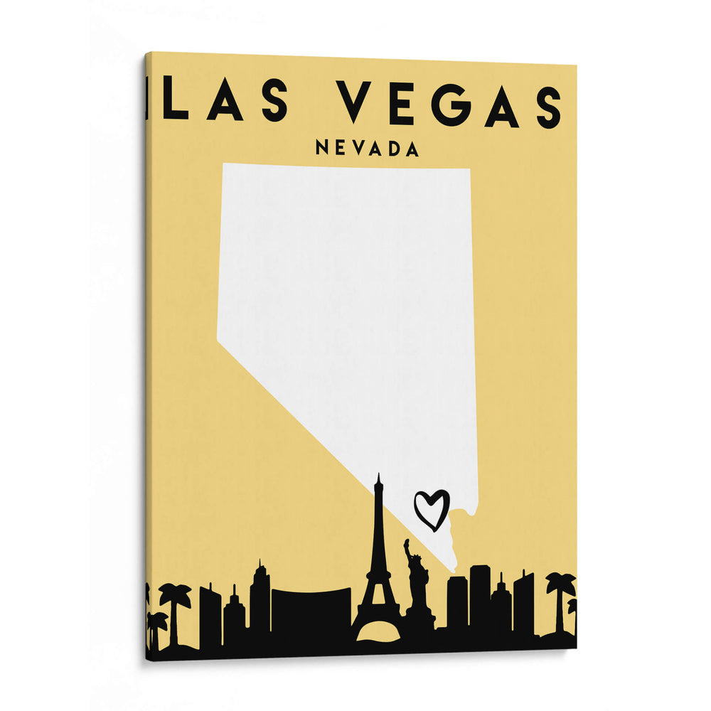 Las Vegas, Nevada - Mapas de amor de la ciudad 38 - Emiliano Deificus | Cuadro decorativo de Canvas Lab