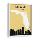 Miami, Florida - Mapas de amor de la ciudad 53 - Emiliano Deificus | Cuadro decorativo de Canvas Lab